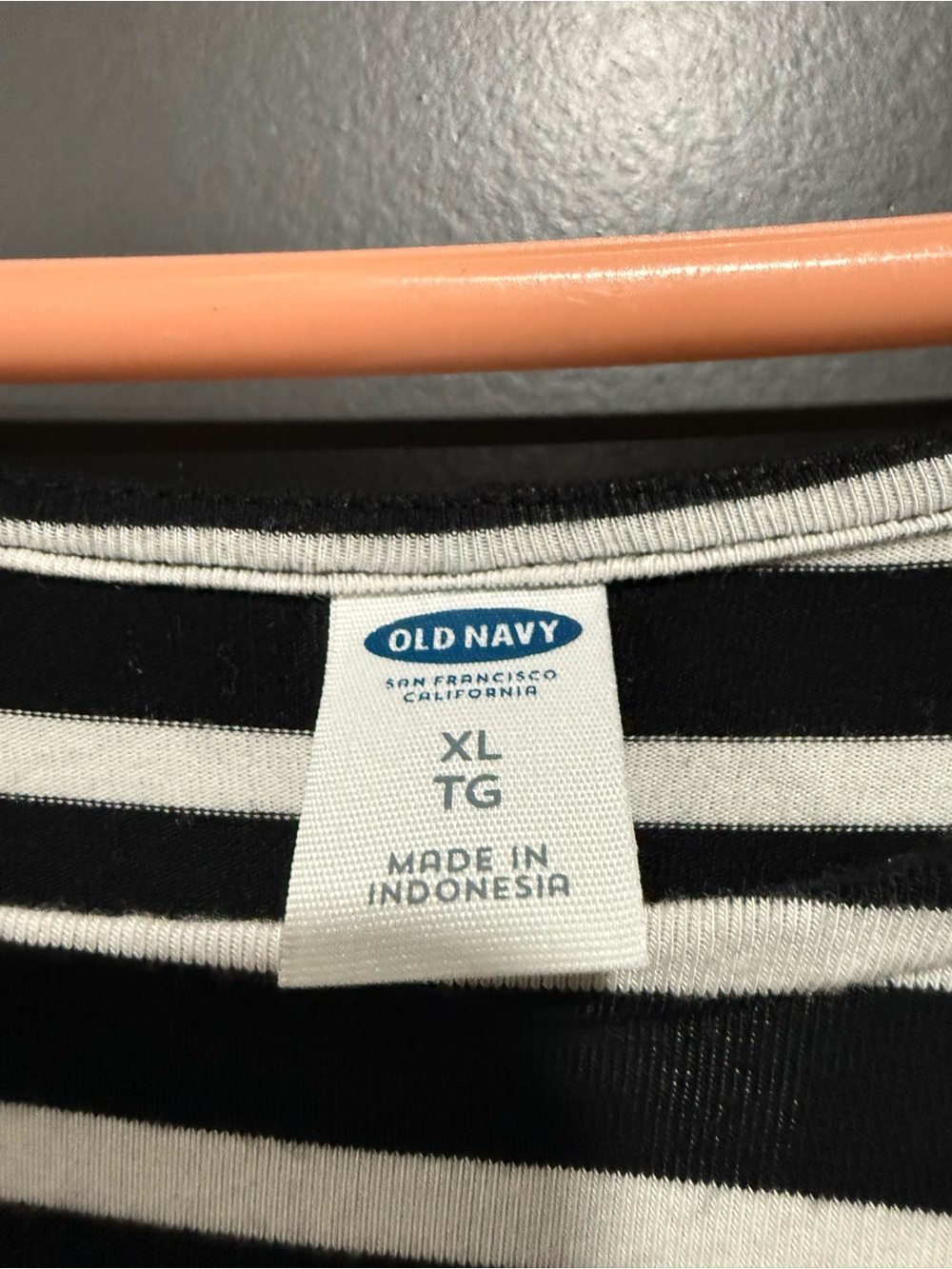 Old Navy Black and White Striped Long Sleeve Swing Dress - Picture 2 of 4